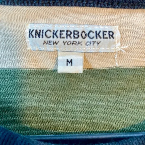 Knickerbocker heavyweight Striped Long Sleeve Shirt - Green and Cream - Picture 3 of 7
